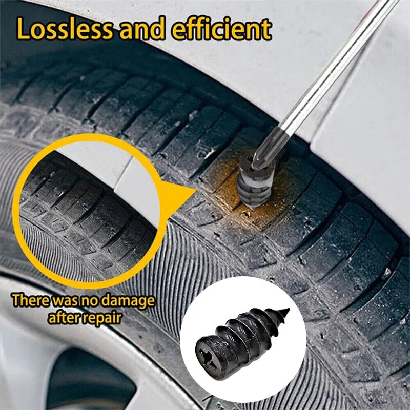 Tire Repair Screws Plugs Vacuum Rubber Nail Kit for Car Motorcycle Truck Tractor