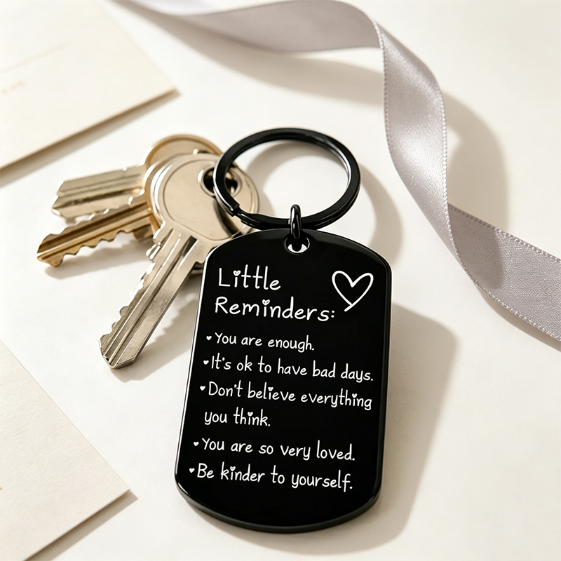 Minimalist Quote Keychain Uplifting Friend Present for Women