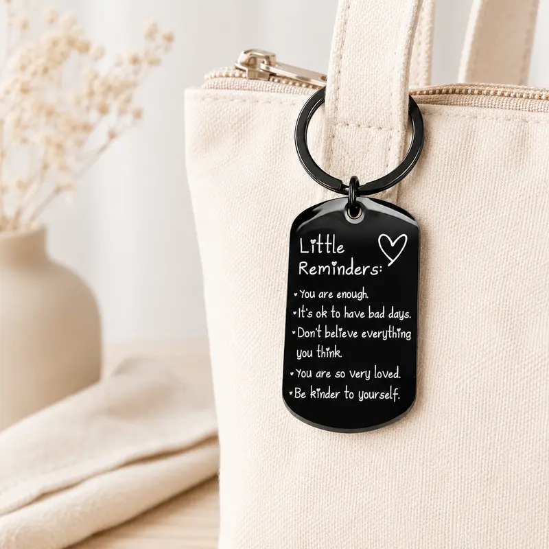 Minimalist Quote Keychain Uplifting Friend Present for Women
