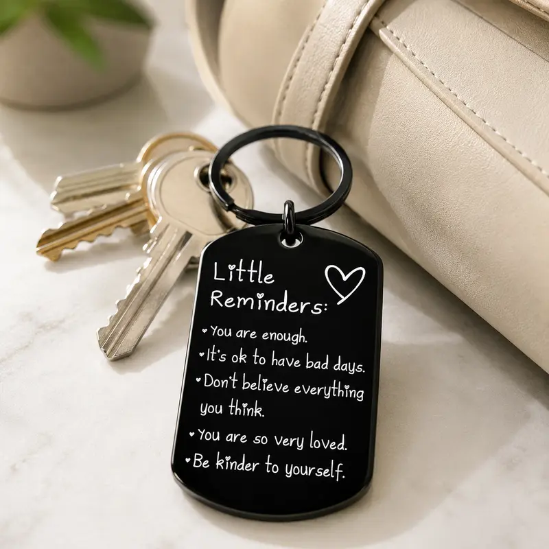 Minimalist Quote Keychain Uplifting Friend Present for Women