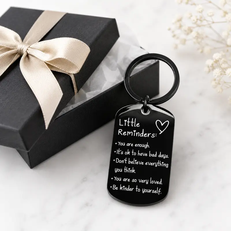 Minimalist Quote Keychain Uplifting Friend Present for Women
