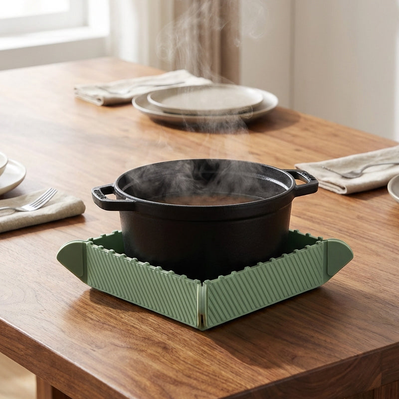 Magnetic Silicone Trivet 🧲 Foldable Pot Mat & Small Kitchen Tray