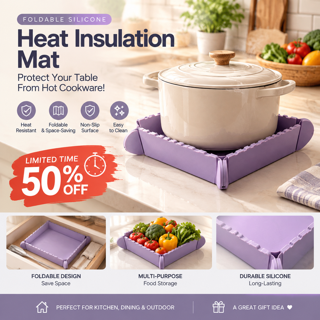 Magnetic Silicone Trivet 🧲 Foldable Pot Mat & Small Kitchen Tray